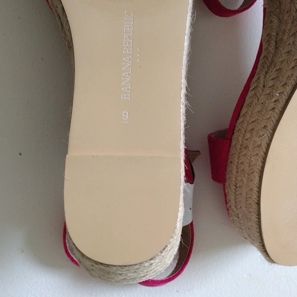 Banana Republic Platform Strappy Espadrille Maui Rose, Size 9 - Picture 11 of 14